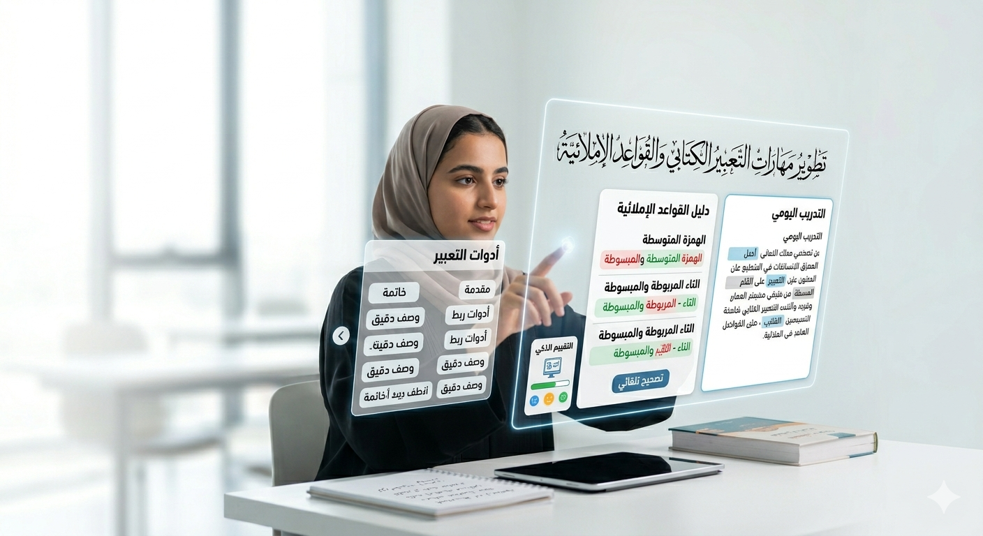 مهارات التعبير الكتابي والقواعد الإملائية